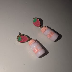 Strawberry Milk Bottle Earrings